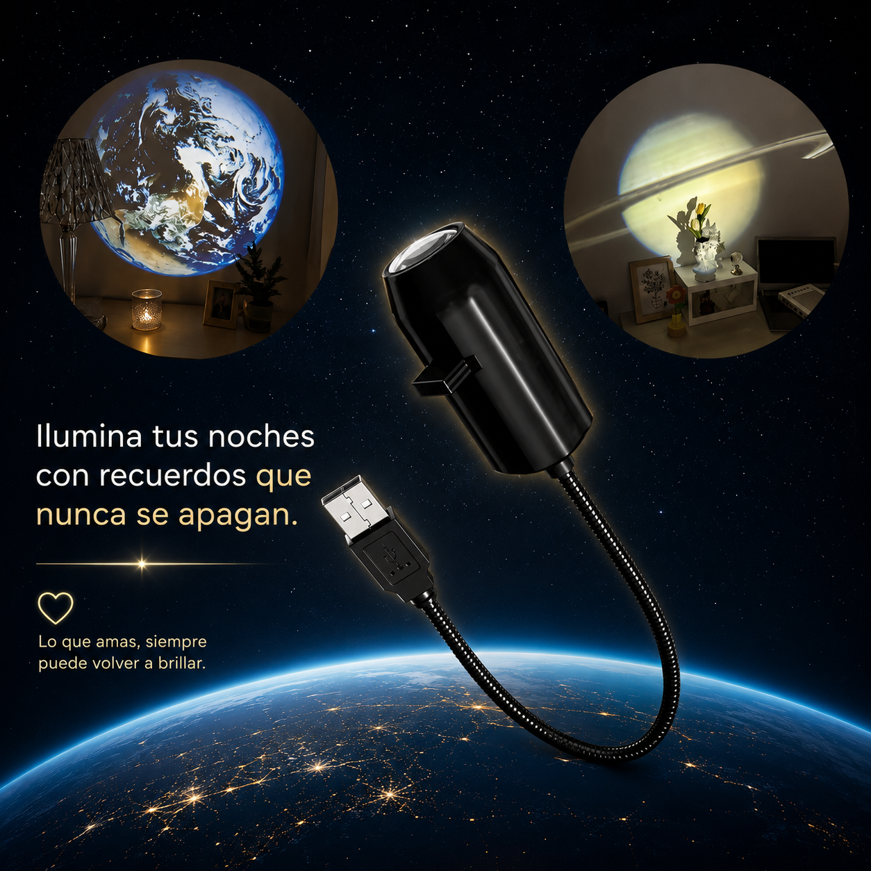 Cosmira™ | Proyector de Luna y Galaxia 360°